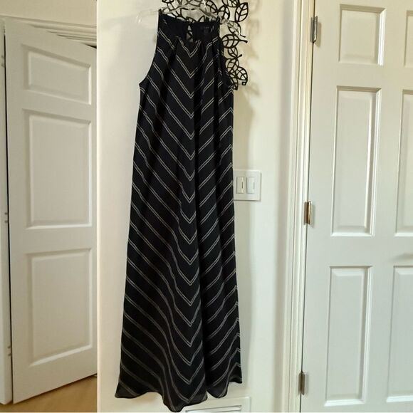 J.Crew Chevron Stripe  Sleeveless Linen Maxi Dress 2 NWOT - Picture 2 of 9